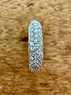 SINGLE 14K Pavé Diamond Hoop Earring